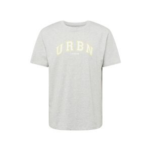 Urban Threads Tričko  pastelově žlutá / šedý melír / bílá