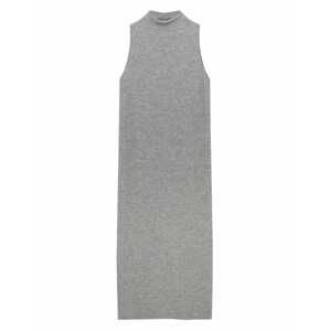 Pull&Bear Úpletové šaty šedý melír