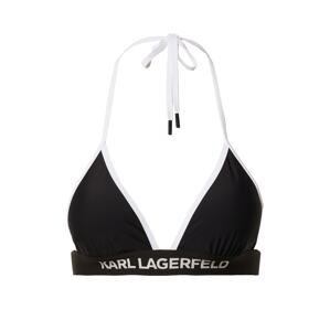 Karl Lagerfeld Horní díl plavek  černá / bílá
