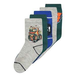 NAME IT Ponožky  modrá / šedý melír / tmavě zelená / bílá