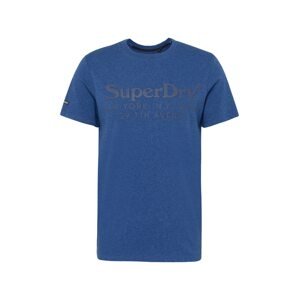 Superdry Tričko modrý melír / tmavě šedá