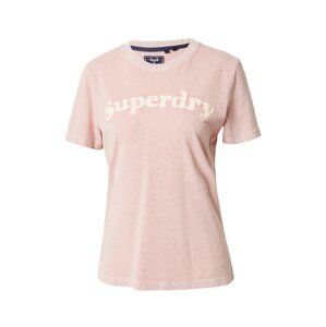 Superdry Tričko 'Cooper' růžová / bílá
