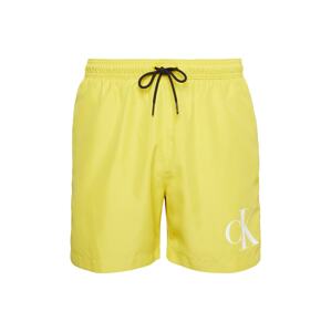 Calvin Klein Swimwear Plavecké šortky žlutá / černá / bílá