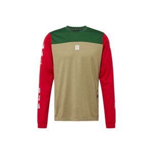 Maloja Funkční tričko 'Haunold'  khaki / tmavě zelená / červená / bílá