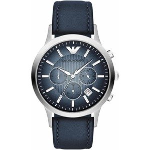 Emporio Armani Analogové hodinky  stříbrná / námořnická modř