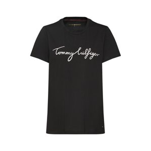 TOMMY HILFIGER Tričko 'Heritage' černá / bílá