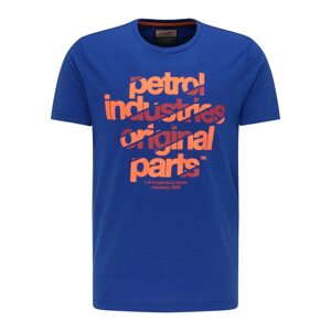 Petrol Industries Tričko  modrá / oranžová / tmavě modrá
