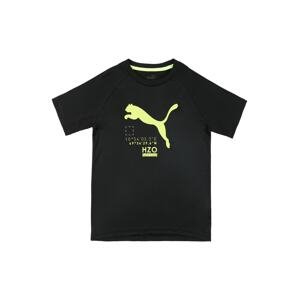 PUMA Funkční tričko  černá / pastelově žlutá