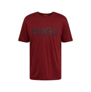HUGO Tričko 'Dolive 204'  vínově červená / šedá