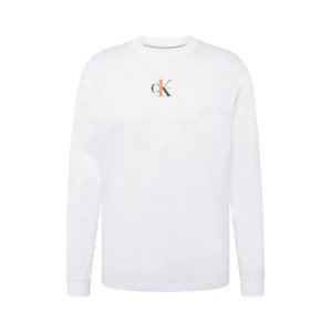 Calvin Klein Jeans Mikina  bílá / oranžová / černá