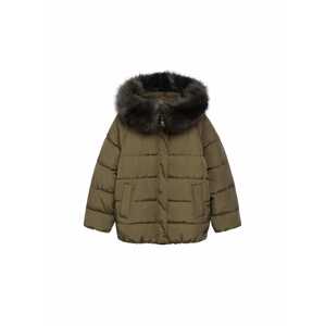 MANGO Zimní bunda 'Botanic'  khaki / černý melír