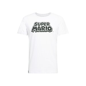 JACK & JONES Tričko 'SUPER MARIO'  bílá / černá