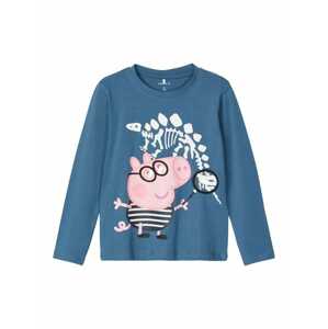 NAME IT Tričko 'Peppa Pig Jakomas'  námořnická modř / chladná modrá / světle růžová / černá / bílá