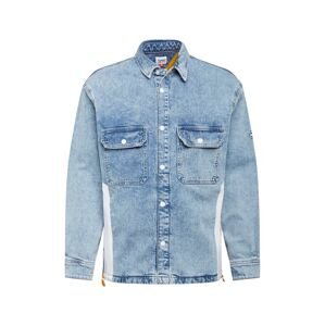 Tommy Jeans Přechodná bunda  modrá džínovina / bílá / oranžová