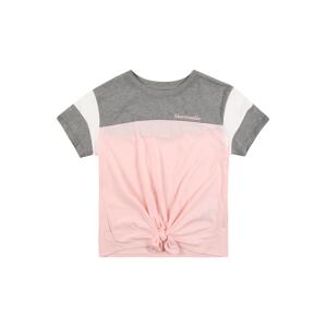 Abercrombie & Fitch Tričko  šedý melír / bílá / světle růžová
