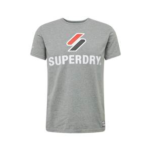 Superdry Tričko  šedý melír / černá / červená / bílá