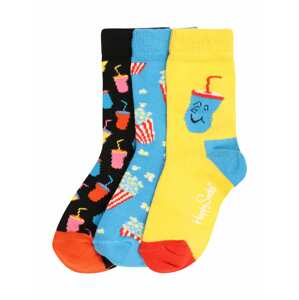 Happy Socks Ponožky 'Popcorn & Soda'  kobaltová modř / světlemodrá / žlutá / oranžová / červená