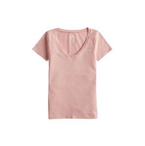 HOLLISTER Tričko  růžová / bílá