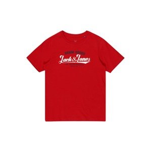 Jack & Jones Junior Tričko  červená / bílá / noční modrá