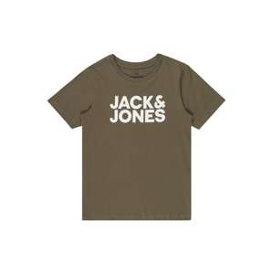 Jack & Jones Junior Tričko  tmavě zelená / bílá