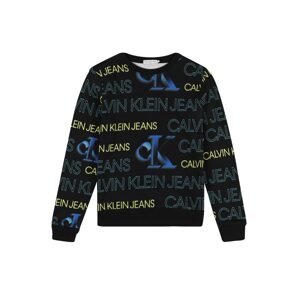 Calvin Klein Jeans Mikina  černá / královská modrá / světle žlutá / světlemodrá