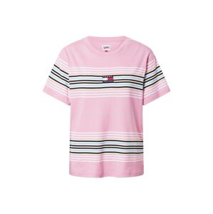 Tommy Jeans Tričko  pink / bílá / černá / světle žlutá / světlemodrá