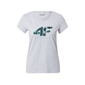 4F Funkční tričko  šedý melír / smaragdová