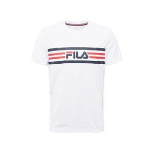 FILA Funkční tričko 'Niclas'  bílá / tmavě modrá / červená