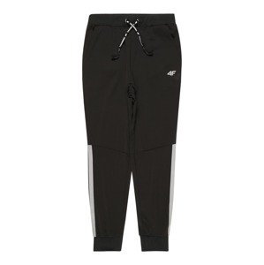 4F Sportovní kalhoty  černá / bílá