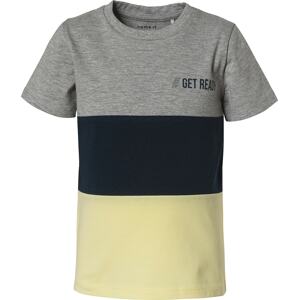 NAME IT Shirt 'DALLO'  šedá / světle žlutá / námořnická modř