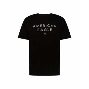 American Eagle Tričko  černá / bílá / šedá