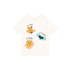 OVS T-Shirt '3D EYES'  bílá / oranžová / aqua modrá / černá