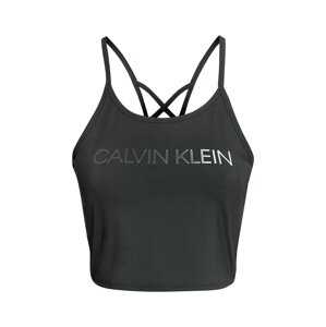 Calvin Klein Performance Sportovní top  černá / stříbrná