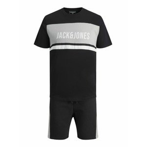 JACK & JONES Joggingová souprava šedá / černá / bílá