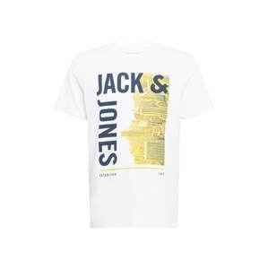 JACK & JONES Tričko  bílá / žlutá / námořnická modř