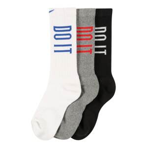 NIKE Sportovní ponožky  bílá / šedý melír / černá / královská modrá / světle červená