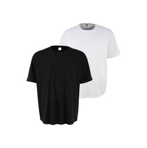 Urban Classics Plus Size Tričko  bílá / černá