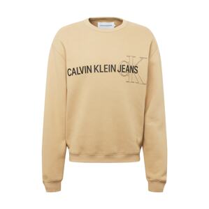 Calvin Klein Jeans Mikina  béžová / černá