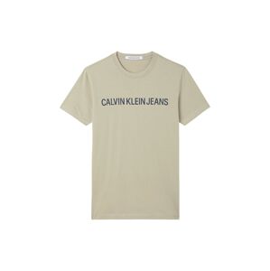 Calvin Klein Jeans Tričko  béžová / černá