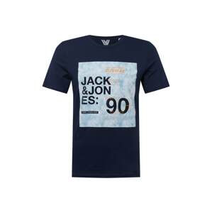 JACK & JONES Tričko  námořnická modř / světlemodrá / oranžová / černá
