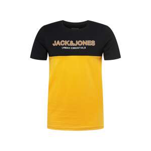 JACK & JONES Tričko  oranžová / černá / bílá