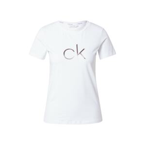 Calvin Klein Tričko  bílá / stříbrná