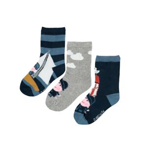 NAME IT Ponožky 'Peppapig Keny'  noční modrá / chladná modrá / šedý melír / růžová / medová