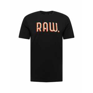 G-Star RAW Tričko krémová / oranžově červená / černá