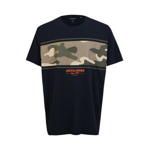 Jack & Jones Plus Tričko 'SOLDIER'  námořnická modř / béžová / olivová / oranžová