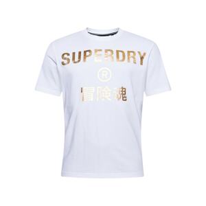 Superdry Tričko 'Independent'  bílá / zlatá