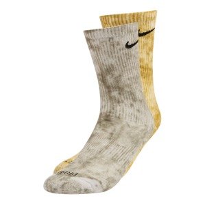 NIKE Sportovní ponožky  šedobéžová / žlutý melír / černá