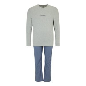 Calvin Klein Underwear Pyžamo dlouhé modrá / chladná modrá / šedý melír