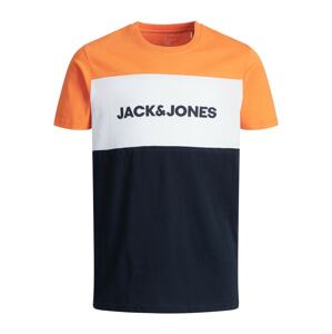 Jack & Jones Junior Tričko  oranžová / bílá / černá
