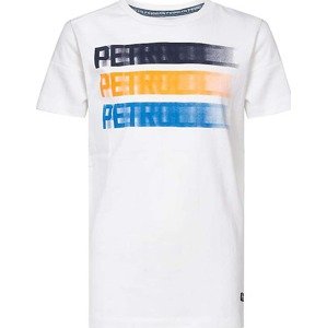 Petrol Industries Tričko  bílá / modrá / žlutá / černá